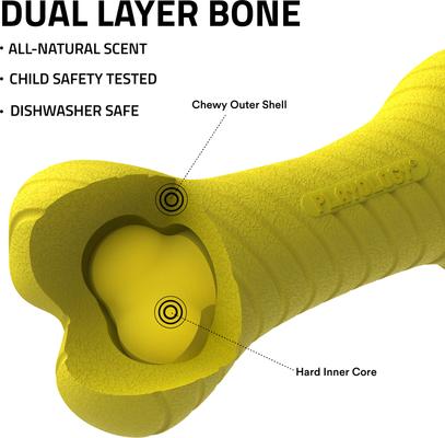 Show full view: Playology Chicken Scented Dual Layer Bone Dog Toy, Medium slide 2 of 9