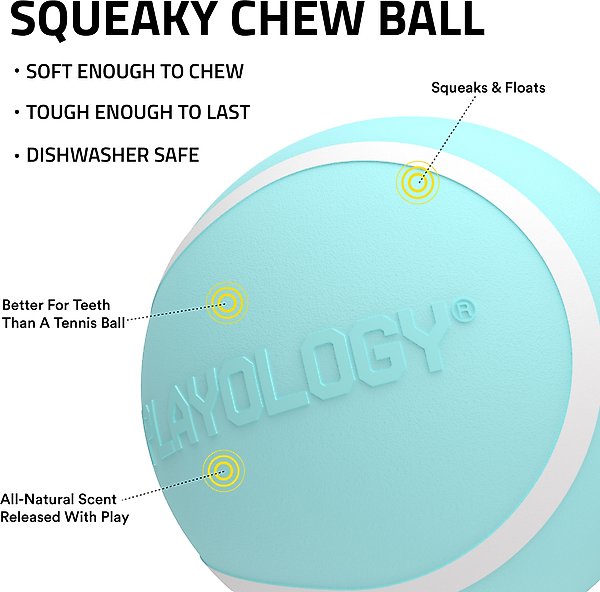 Show full view: Playology Peanut Butter Scented Squeaky Chew Ball Dog Toy, Jumbo slide 3 of 9
