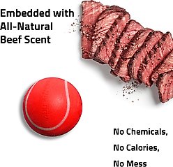 Playology Beef Scented Squeaky Chew Ball Dog Toy, Medium slide 2 of 7