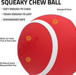 Playology Beef Scented Squeaky Chew Ball Dog Toy, Medium slide 2 of 6