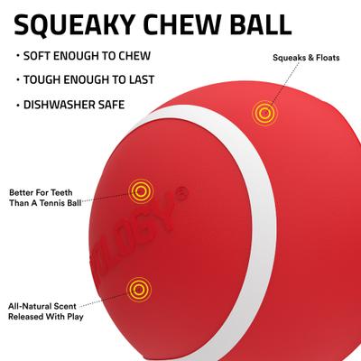 Show full view: Playology Beef Scented Squeaky Chew Ball Dog Toy, Medium slide 3 of 10