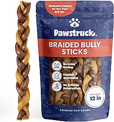 Pawstruck Braided Bully Sticks Dog Treats, 1-lb bag, 12-in