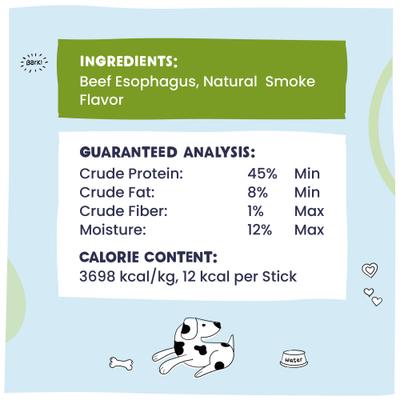 Show full view: Pawstruck Junior Beef Gullet Bully Sticks Dog Treats, 5-in, 20 count slide 6 of 12