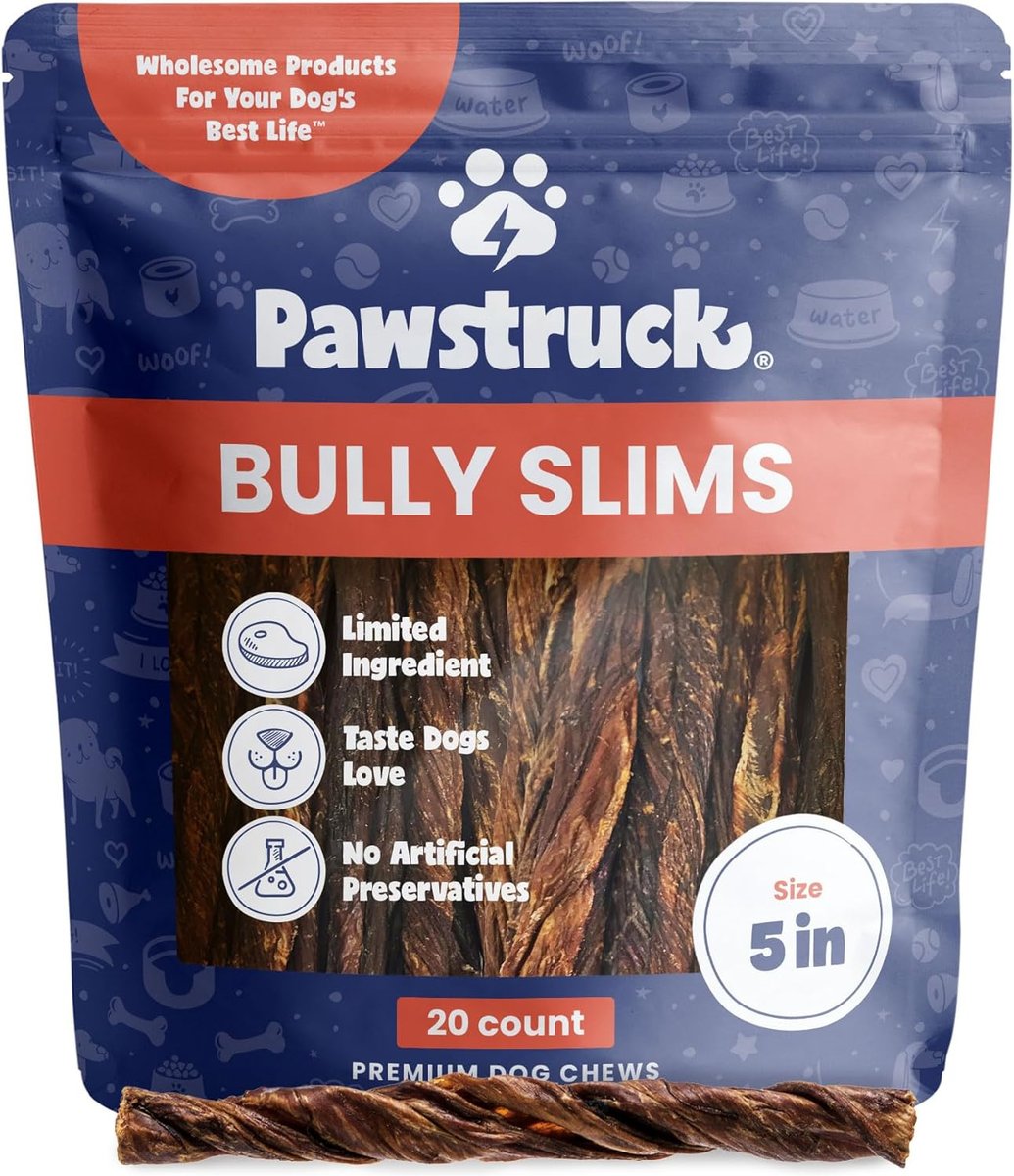 Pawstruck Junior Beef Gullet Bully Sticks Dog Treats, 5-in