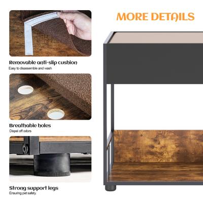 Show full view: Yafylly Multi-Level Elevated Dog & Cat Bed with Storage, Brown slide 4 of 9