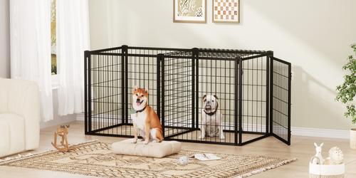 Show full view: Yafylly Metal Dog Crate, Black, 63 Inch slide 9 of 9