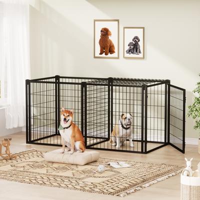 Show full view: Yafylly Metal Dog Crate, Black, 63 Inch slide 7 of 9