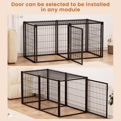 Show full view: Yafylly Metal Dog Crate, Black, 63 Inch slide 5 of 9