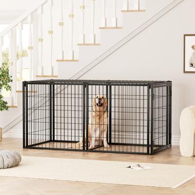 Show full view: Yafylly Metal Dog Crate, Black, 63 Inch slide 3 of 9