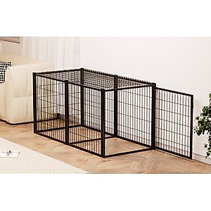 Yafylly Metal Dog Crate, Black, 63 Inch