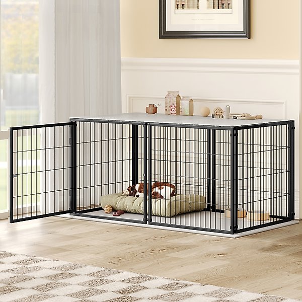 Show full view: Yafylly Wire Dog Crate, Black, 48 Inch slide 2 of 9