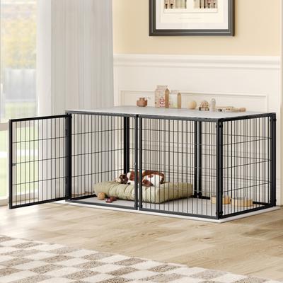 Show full view: Yafylly Wire Dog Crate, Black, 48 Inch slide 2 of 9