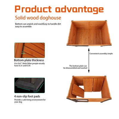 Show full view: Yafylly Wooden Dog House, Black slide 3 of 6