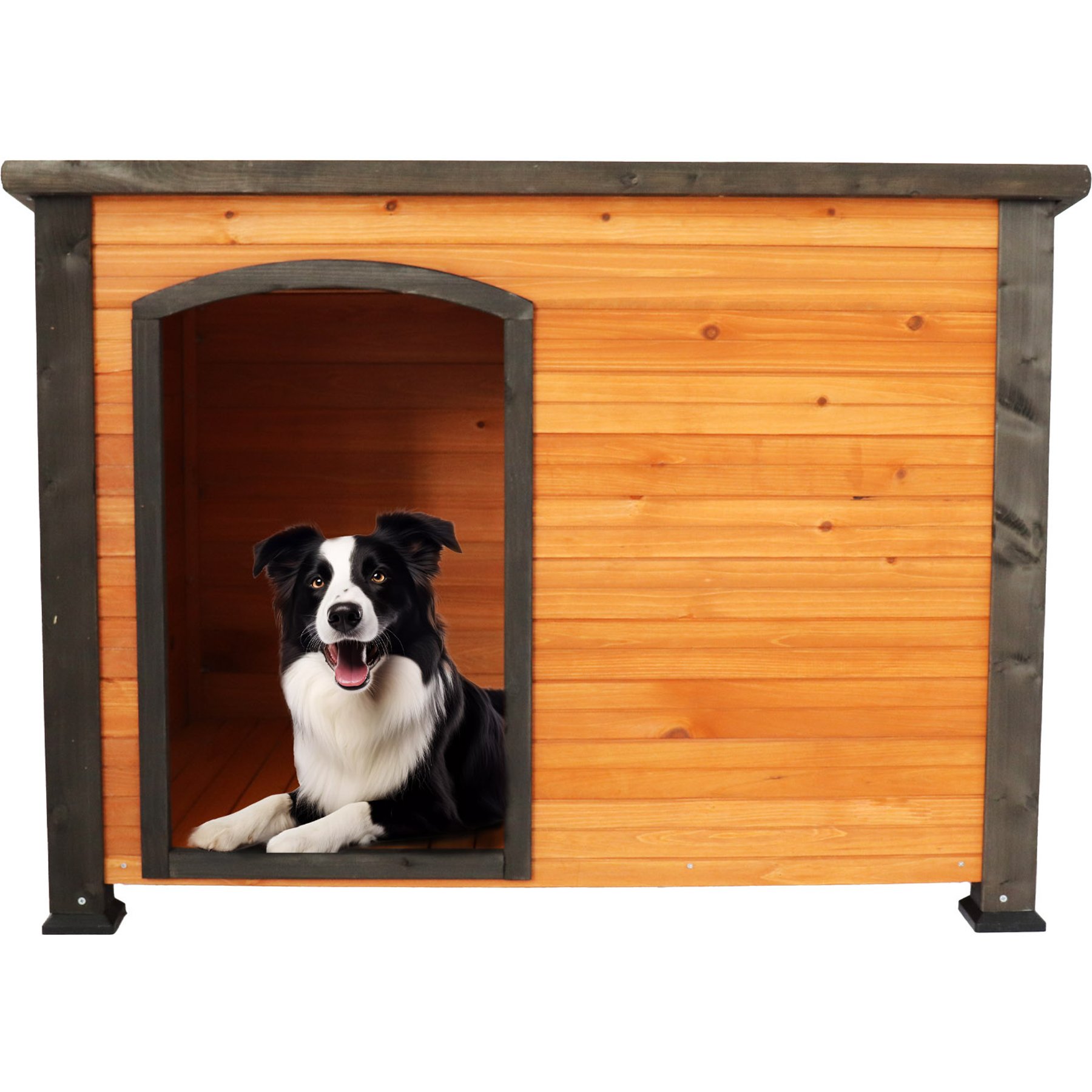 Yafylly Wooden Dog House, Black