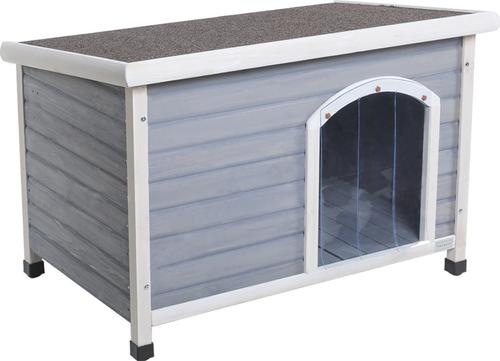 Show full view: Yafylly Weather Resistant Wooden Outdoor Dog House, Grey slide 8 of 9