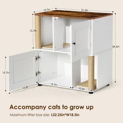 Show full view: Yafylly Double Cat Litter Box Enclosure slide 3 of 9