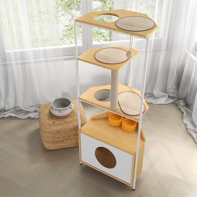 Show full view: Yafylly 58-in Cat Tree & Condo with Feeding Station slide 2 of 7