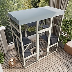 Yafylly 62.6-in Wooden Catio Outdoor Cat Pen, Grey slide 2 of 7
