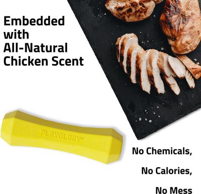 Show full view: Playology Chicken Scented Squeaky Chew Stick Dog Toy, Jumbo slide 4 of 9
