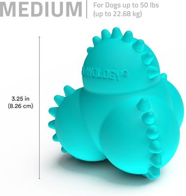 Show full view: Playology Peanut Butter Scented Young & Active Teething Bounce Ball Dog Toy, Medium slide 5 of 9