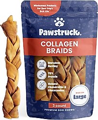 Pawstruck Collagen Braids Dog Treats, Large, 3 count