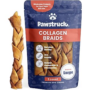 Pawstruck Collagen Braids Dog Treats, Large, 3 count