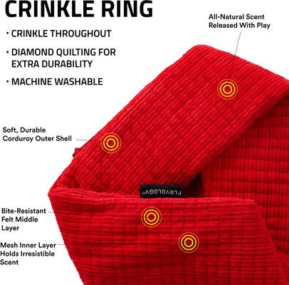 Show full view: Playology Beef Scented Crinkle Ring Plush Dog Toy, Jumbo slide 2 of 7