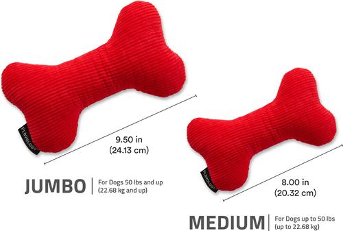 Show full view: Playology Beef Scented Squeaky Bone Plush Dog Toy, Medium slide 5 of 7