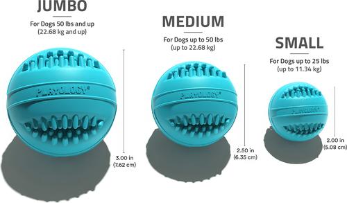 Show full view: Playology Peanut Butter Scented Dental Chew Ball Dog Toy, Medium slide 5 of 7