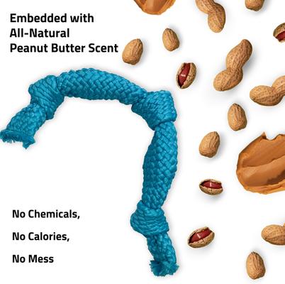 Show full view: Playology Peanut Butter Scented Dri-Tech Dental Rope Dog Toy, Jumbo slide 4 of 7