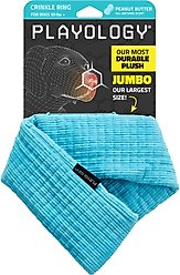 Playology Peanut Butter Scented Crinkle Ring Plush Dog Toy, Jumbo