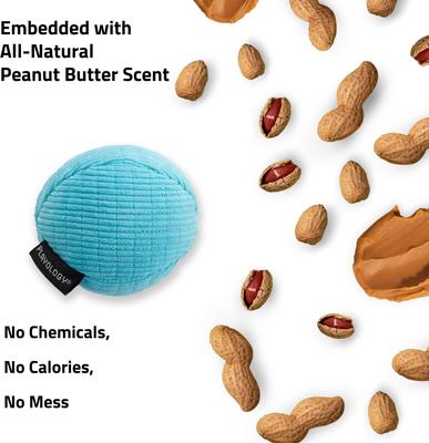 Show full view: Playology Peanut Butter Scented Squeaky Ball Plush Dog Toy, Medium slide 4 of 7