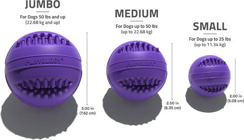 Show full view: Playology Pork Sausage Scented Dental Chew Ball Dog Toy, Medium slide 5 of 6