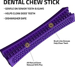 Playology Pork Sausage Scented Dental Chew Stick Dog Toy, Medium slide 2 of 6