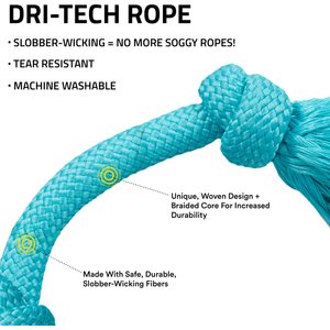 Playology Dri-Tech Peanut Butter Scented Rope Dog Toy, Jumbo
