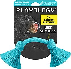 Playology Dri-Tech Rope Dog Toy, Medium, Peanut Butter