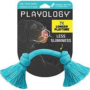 Playology Peanut Butter Scented Dri-Tech Rope Dog Toy, Medium