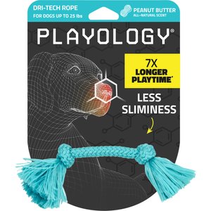 Playology Peanut Butter Scented Dri-Tech Rope Dog Toy, Small