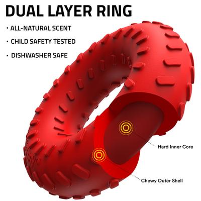 Show full view: Playology Beef Scented Dual Layer Ring Dog Toy, Medium slide 3 of 9
