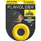 Playology Chicken Scented Dual Layer Ring Dog Toy, Medium