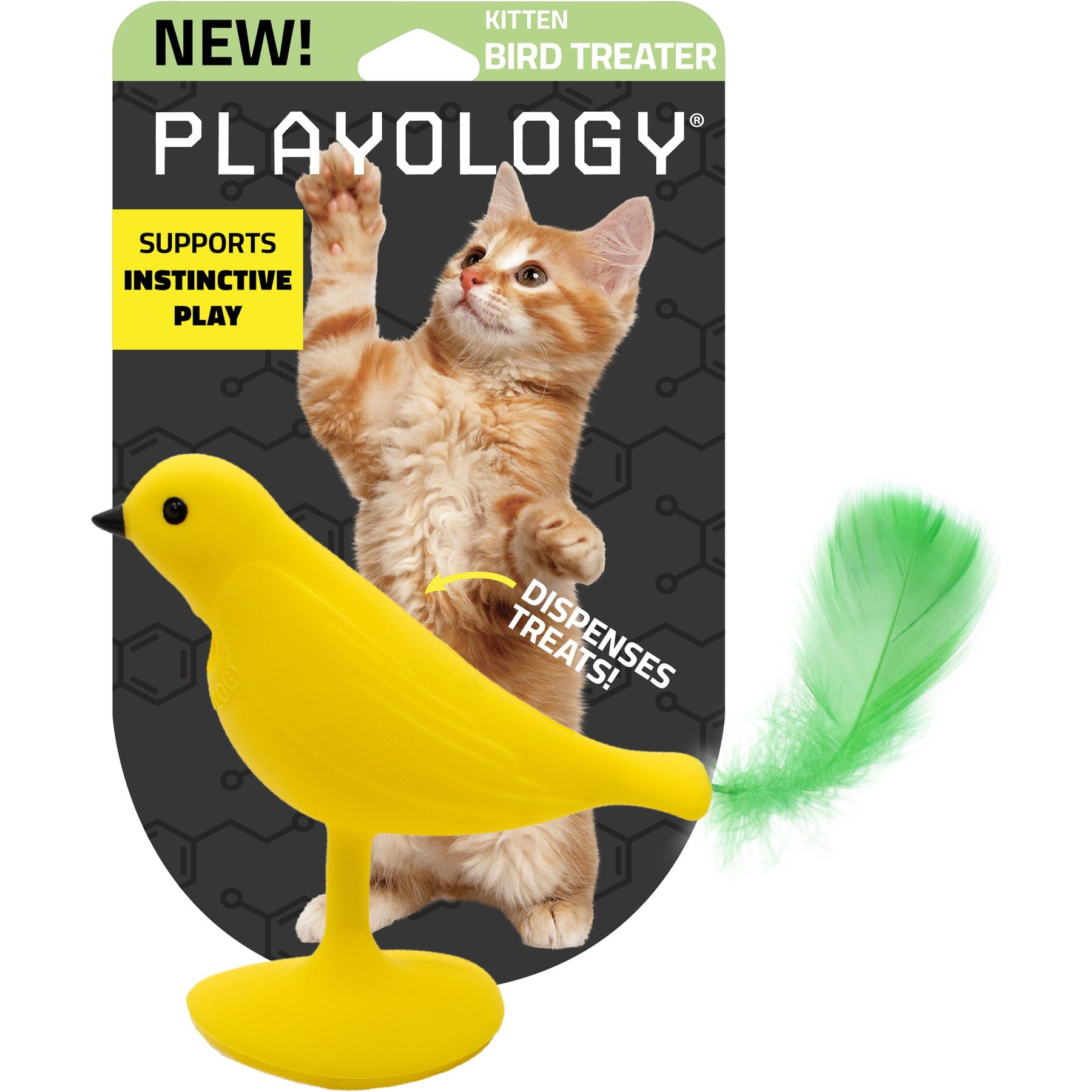 Playology Suction Cup Bird Treater Cat Treat Dispenser Toy