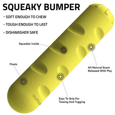 Show full view: Playology Scented Squeaky Bumper Dog Toy, Jumbo, Chicken Scented slide 3 of 9