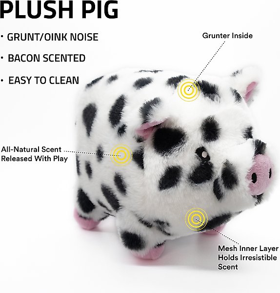 Show full view: Playology Bacon Scented Pig Plush Oinking Dog Toy slide 2 of 8