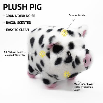Show full view: Playology Bacon Scented Pig Plush Oinking Dog Toy slide 3 of 9