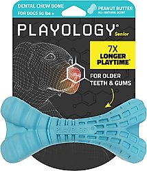 Playology Peanut Butter Scented Dental Bone Dog Toy, Jumbo