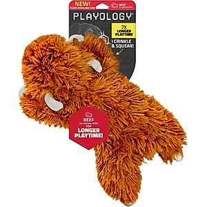 Playology Beef Scented Highland Cow Plush Squeaky Dog Toy