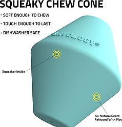 Playology Peanut Butter Scented Squeaky Chew Cone Dog Toy, Jumbo slide 2 of 6