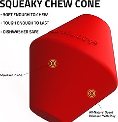 Playology Beef Scented Squeaky Chew Cone Dog Toy, Jumbo slide 2 of 6