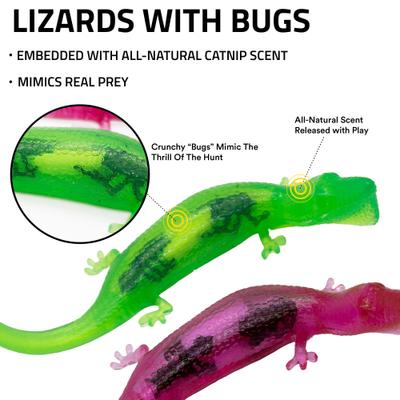 Show full view: Playology Lizards with Bugs Cat Toy with Catnip, 2 count, bundle of 2 slide 2 of 8