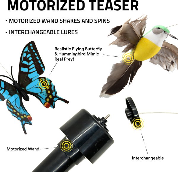 Show full view: Playology Motorized Hummingbird/Butterfly Teaser Cat Toy slide 2 of 8